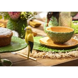 Ceramiczny stojak na ciasto w kolorze zielonym i żółtym, 34 x 33,2 x 19,2 cm | Amazonka