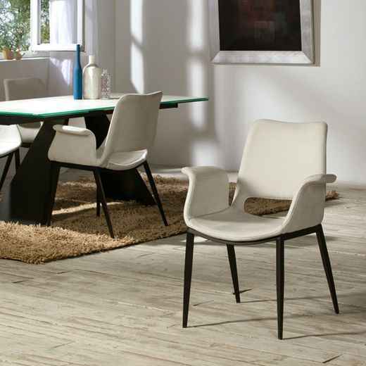 SOWA-Foam and white metal armchair, 63x67x86 cm