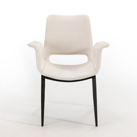 SOWA-Foam and white metal armchair, 63x67x86 cm