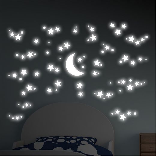 Kids Luminous Stars Stickers 48 x 68 cm.