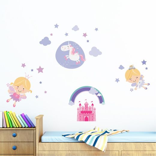 Unicorn Princess Kids Stickers 48 x 68 cm.