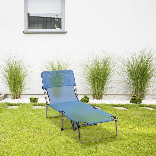 3-foot superbed in textileine and aluminum structure, 190x61x30 cm