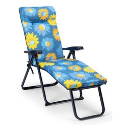 Super espreguiçadeira de 6 posições com apoio de cabeça e pés anatômicos, acolchoamento de 5 cm e estrutura de aço, 132x62x114 cm