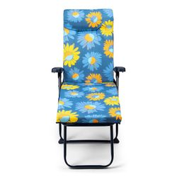 Super espreguiçadeira de 6 posições com apoio de cabeça e pés anatômicos, acolchoamento de 5 cm e estrutura de aço, 132x62x114 cm