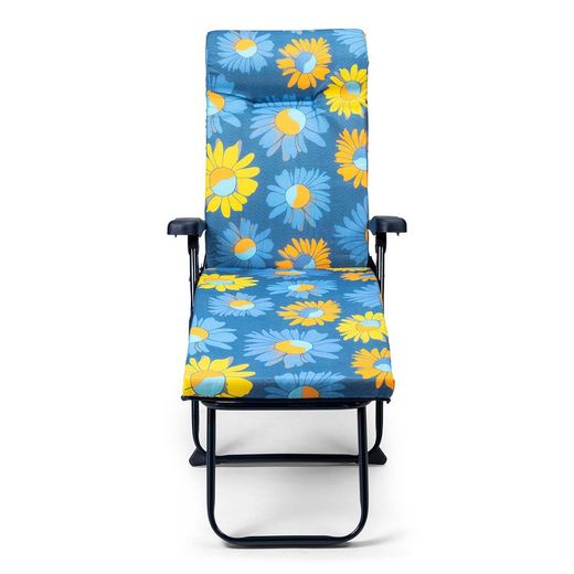 Super espreguiçadeira de 6 posições com apoio de cabeça e pés anatômicos, acolchoamento de 5 cm e estrutura de aço, 132x62x114 cm