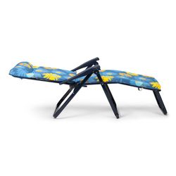 Super espreguiçadeira de 6 posições com apoio de cabeça e pés anatômicos, acolchoamento de 5 cm e estrutura de aço, 132x62x114 cm