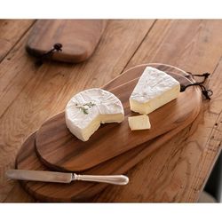 Tabla de corte de madera de acacia en natural, 38 x 16 x 2 cm | Oval