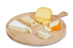 Rundt serveringsbord XL naturligt trä, 53,5x42x1,7 cm