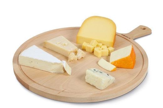 Rundt serveringsbord XL naturligt trä, 53,5x42x1,7 cm