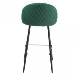 Magda hög pall med ryggstöd i grön/svart sammet och metall, 47x50x96 cm