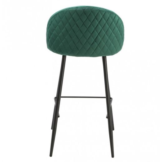 Magda hög pall med ryggstöd i grön/svart sammet och metall, 47x50x96 cm