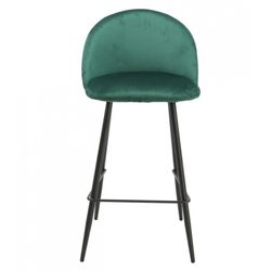 Magda hög pall med ryggstöd i grön/svart sammet och metall, 47x50x96 cm