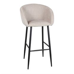 Sgabello alto in acciaio e tessuto nei colori grigio e nero, 54 x 53 x 102 cm | Sagari