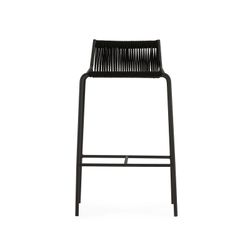 Hoher Hocker aus Seil und Metall, schwarz, 46 x 47 x 80 cm | Emily