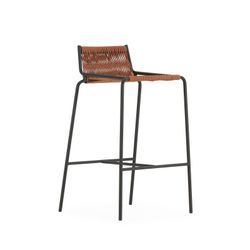 Hoher Hocker aus Seil und Metall in Terrakotta, 45,5 x 47 x 80 cm | Emily