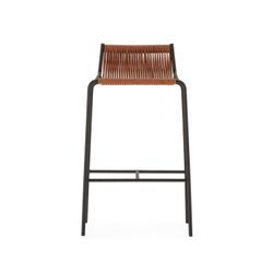 Hoher Hocker aus Seil und Metall in Terrakotta, 45,5 x 47 x 80 cm | Emily