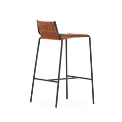 Hoher Hocker aus Seil und Metall in Terrakotta, 45,5 x 47 x 80 cm | Emily
