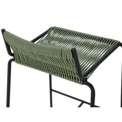 Hoher Hocker aus Seil und Metall in Mintgrün, 46 x 47 x 80 cm | Emily
