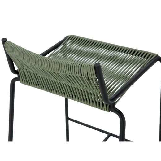 Hoher Hocker aus Seil und Metall in Mintgrün, 46 x 47 x 80 cm | Emily