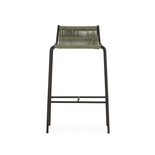 Hoher Hocker aus Seil und Metall in Mintgrün, 46 x 47 x 80 cm | Emily