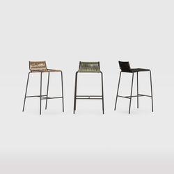 Hoher Hocker aus Seil und Metall in Mintgrün, 46 x 47 x 80 cm | Emily