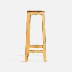 Taburete alto de madera de mango en marrón, 30 x 30 x 71 cm | Sauris