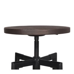 Hög pall i trä och stål i svart och natur, 36 x 36 x 63-77 cm | Stoner