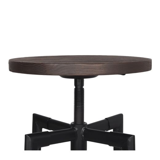 Hög pall i trä och stål i svart och natur, 36 x 36 x 63-77 cm | Stoner