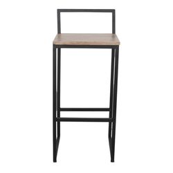 Hög pall i trä och stål i svart och natur, 39 x 40 x 88 cm | inalameda