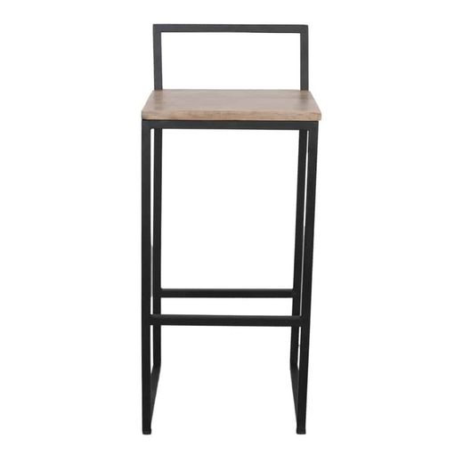 Hög pall i trä och stål i svart och natur, 39 x 40 x 88 cm | inalameda