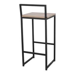 Hög pall i trä och stål i svart och natur, 39 x 40 x 88 cm | inalameda