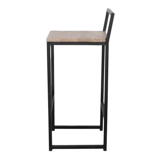 Hög pall i trä och stål i svart och natur, 39 x 40 x 88 cm | inalameda