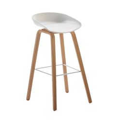 High stool in Wood and White Metal, 50x46x83cm