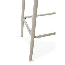 Wysoki stołek z drewna i metalu w kolorze beżowym, 30 x 42 x 65 cm | Abba