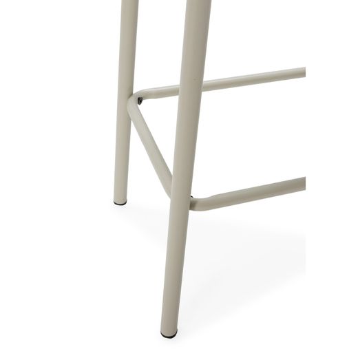 Wysoki stołek z drewna i metalu w kolorze beżowym, 30 x 42 x 65 cm | Abba