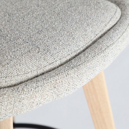 Taburete alto de madera y tejido en natural y beige, 49 x 50 x 92 cm | Arvieu