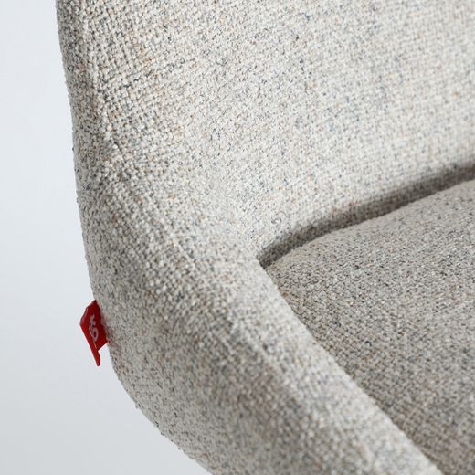 Taburete alto de madera y tejido en natural y beige, 49 x 50 x 92 cm | Arvieu