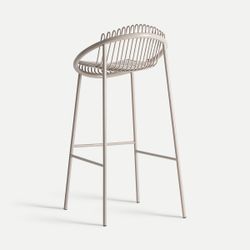 Taburete alto de metal en gris, 51 x 53 x 97 cm | Brienz