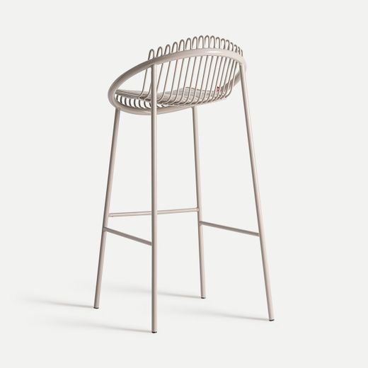 Taburete alto de metal en gris, 51 x 53 x 97 cm | Brienz