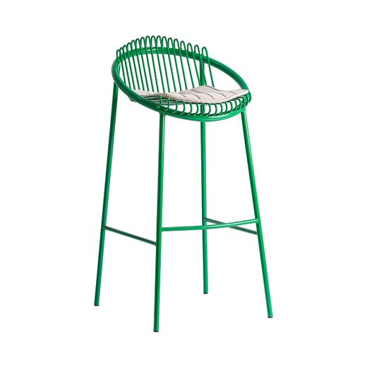 Taburete alto de metal en verde, 48 x 53 x 97 cm | Brienz