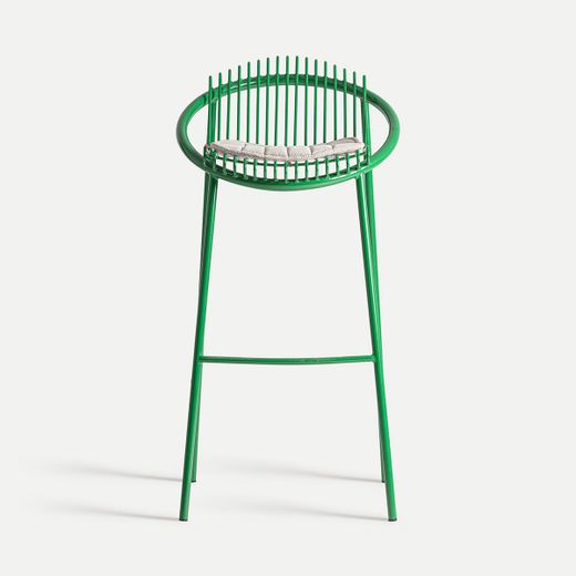 Taburete alto de metal en verde, 48 x 53 x 97 cm | Brienz