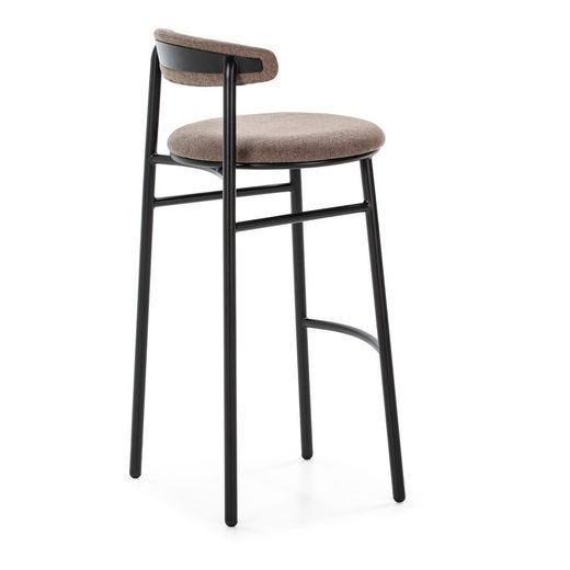 Hög pall i metall och grå/svart tyg, 44 x 46 x 94 cm