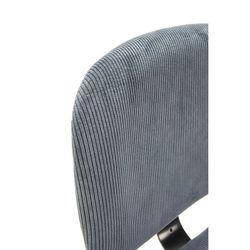 Hög manchester- och metallpall i blått, 44 x 50 x 98 cm | Arus