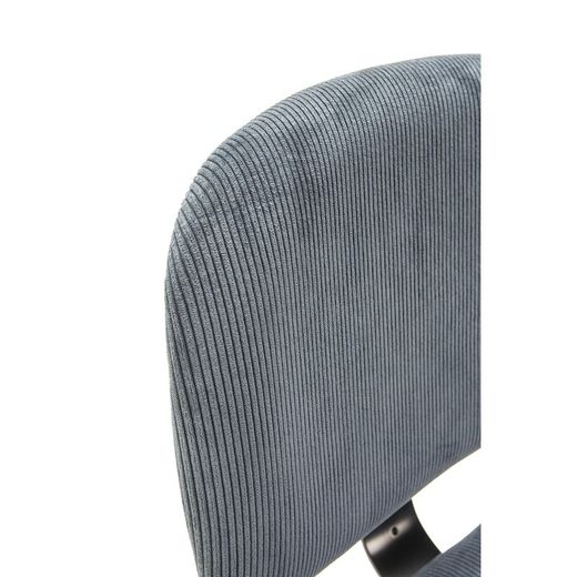 Hög manchester- och metallpall i blått, 44 x 50 x 98 cm | Arus