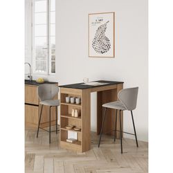 Tabouret de bar en similicuir beige, 45 x 52 x 94 cm | Maura