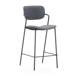 Tabouret de bar en similicuir gris anthracite, 46,5 x 51 x 97 cm | Maïka