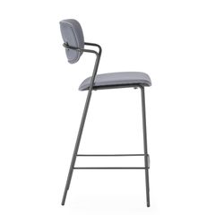 Tabouret de bar en similicuir gris anthracite, 46,5 x 51 x 97 cm | Maïka