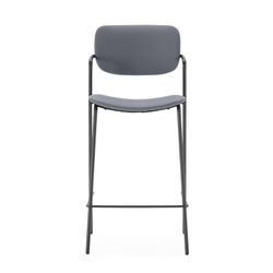 Tabouret de bar en similicuir gris anthracite, 46,5 x 51 x 97 cm | Maïka