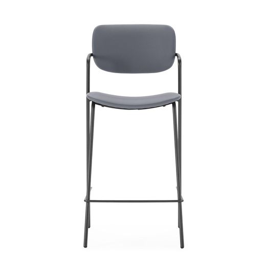 Tabouret de bar en similicuir gris anthracite, 46,5 x 51 x 97 cm | Maïka