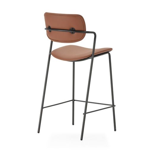 Tabouret de bar en similicuir rouille, 46,5 x 51 x 97 cm | Maïka